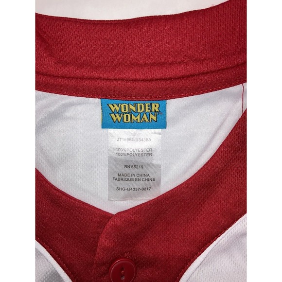 DC Comics Wonder Woman Baseball Jersey Raglan Button Down Licensed JRS Medium - Picture 8 of 12